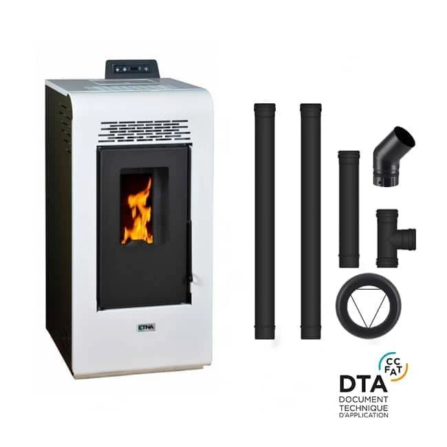 Pack Poêle à Granulés Vulcano SMS + Kit D'installation Sortie Dessus