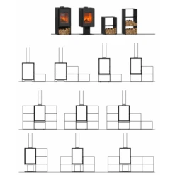 Poêle à Bois Domino Avec Pied -Top chaleur poele a bois domino avec pied assemblage modula 8