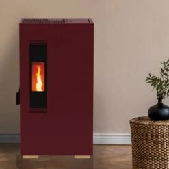 Poêle à Granulés Extra Plat Mini -Top chaleur poele a granules extra plat mini vignettee mini rouge 1