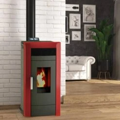 Poêle à Granulés Hydro Baracuda Commo Plus -Top chaleur poele a granules hydro baracuda commo plus baracuda rouge 1