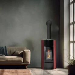 Poêle à Granulés Segreto Plus étanche -Top chaleur poele a granules segreto plus etanche segreto rouge