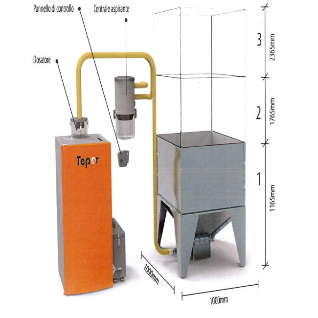 Silo / Réserve à Granulés Pour Chargement Pneumatique 450Kg 3 Silo / Réserve à Granulés Pour Chargement Pneumatique 450Kg