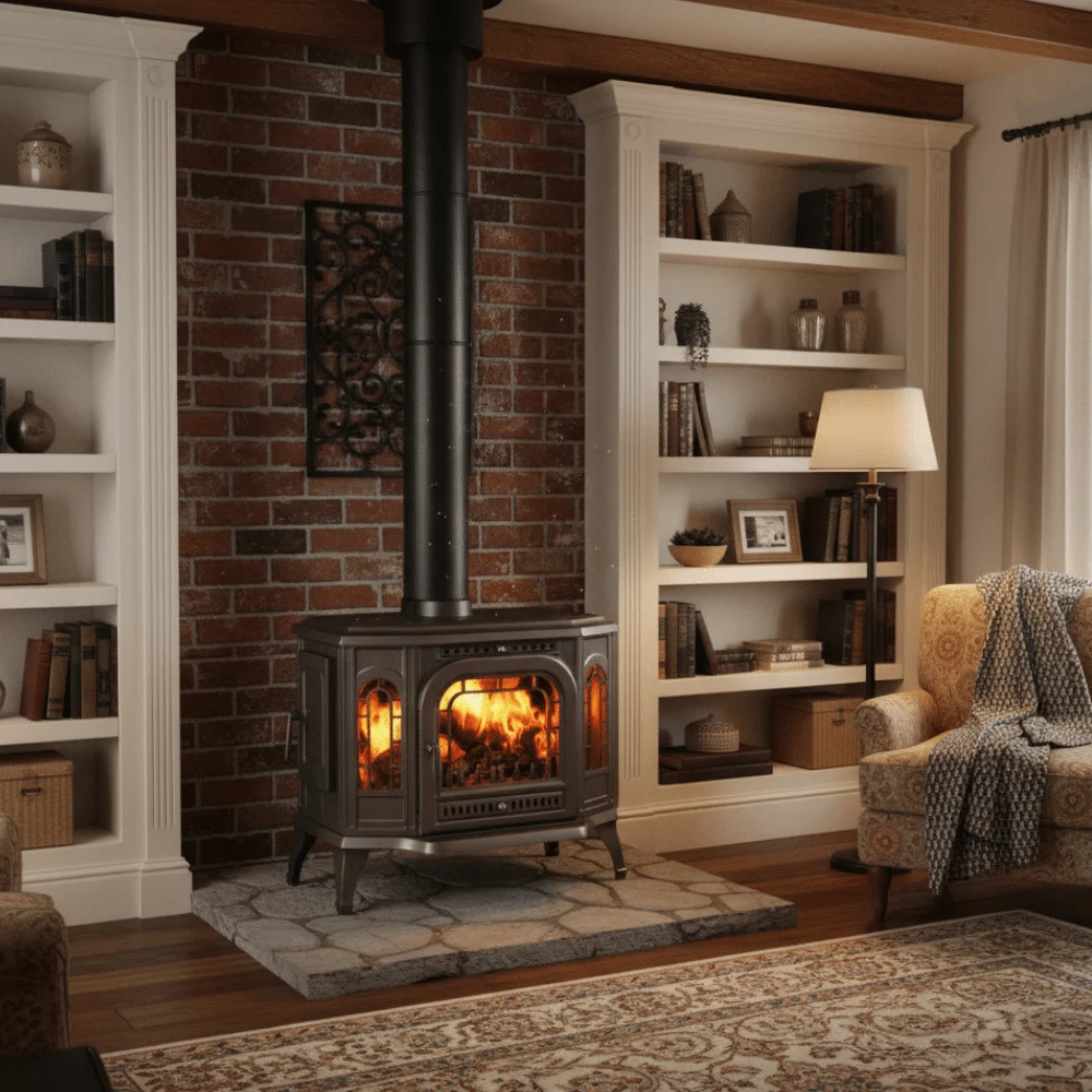 Top chaleur -Top chaleur poele a bois en fonte avec plaque de cuisson 105 kw p7 cooktop lb eco kawmet